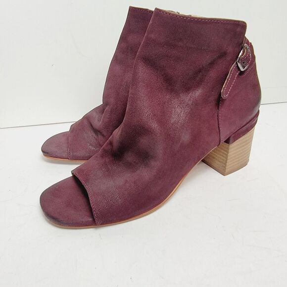 Vintage foundry Co. NWOB Sabrina open toe leather boot with block heel. size 9.5 - Picture 4 of 9